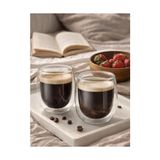 Needd Çift Katmanlı Cam Bardak Seti 2'li 250 ml | Borosilikat Double Isı Yalıtımlı Şeffaf Kahve Bardağı | Americano,, Cappuccino ve Soğuk Içecek Için - Option-1 - 0 - Siyah