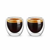 Needd Çift Katmanlı Espresso Cam Bardak Seti 2'li 80 ml | Borosilikat Cam, Isı Yalıtımlı Double Wall Tasarım | Espresso, Ristretto ve Macchiato için Şeffaf Kahve Bardağı