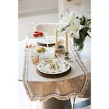 NEEDLE Beige Keten Runner Püsküllü (120x50)