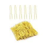 Needstore 100 Adet 6 CM Sarı Gold İnce Paravana Firkete Topuz Kuaför Malzemesi Tel Toka Kadın Saç Aksesuar Büzgü