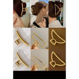 Needstore 3 Adet Kaliteli Gold Metal Büyük Boy 9 CM Mandal Toka Seti Kadın Saç Aksesuar