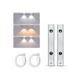 neeko Hareket Sensörlü - Dekoratif Gece Lambası - Usb Şarjlı Led Aydınlatma 30 Cm Sılver Kasa