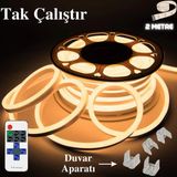 Neeko Neon Esnek Şerit LED Tak Çalıştır Kumandalı - Dimmer- Gün Işığı - 2 m