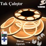 Neeko Neon Esnek Şerit LED Tak Çalıştır Kumandalı - Dimmer- Gün Işığı - 4 m