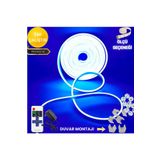 neeko Neon Esnek Şerit Led Tak Çalıştır Kumandalı - Dimmer- Mavi 4 metre