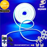 Neeko Neon Esnek Şerit LED Tak Çalıştır Kumandalı - Dimmer- Mavi - 5 m