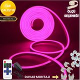 Neeko Neon Esnek Şerit LED Tak Çalıştır Kumandalı - Dimmer- Pembe - 4 m