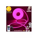neeko Neon Esnek Şerit Led Tak Çalıştır Kumandalı - Dimmer- Pembe 5 metre