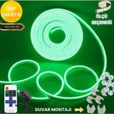 Neeko Neon Esnek Şerit LED Tak Çalıştır Kumandalı - Dimmer- Yeşil - 3 m