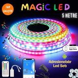 Neeko Pixel Adreslenebilir LED Sese ve Müziğe Duyarlı Sınırsız Renk Sınırsız Mod Telefon ve Kumanda Kontrollü