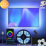 Neeko Telefon Kontrollü Tv Arkası Yatak Odası Çocuk Odası Mutfak Rgb Şerit Led Tak Çalıştır 2 Metre