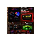 neeko TV Arkası RGB Şerit LED 8 Renk Kumandalı Sese ve Müziğe Duyarlı Kendinden Yapışkanlı Kesilebilir TV Ambiyans Aydınlatma