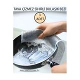 Neesh 3 Adet Çift Katlı Çizmez Ovma Teli, Inox Tel Bez, Çizmez Bulaşık Teli, Tava Çizmez, Teflon Çizmez