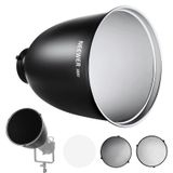 NEEWER 29,5 cm Bowens Mount derinlik odaklı reflektör difüzör 15°/30° petek ızgara ve yumuşak bez, 45° difüzör abajur, Godox NEEWER Studio Strobe Speedlite flaş ışığı ile uyumlu, FR30