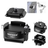 Neewer GM47 Hızlı Çıkarma Plakası Kiti, Hızlı Anahtar Otomatik Kilit Kare QR Kamera Tripod Montaj Plakası ve Kelepçe Tabanı Arca Swiss DJI Ronin RS 4 Pro RS 3 RS 2 Peak Design Capture V3 Kamera Klipsi