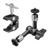 Neewer Süper kelepçeli 15 cm ayarlanabilir sihirli kol, 6,35 mm ve 9,52 mm dişli, 6,35 mm vidalar, flaş/LED ışık/mikrofon/monitör için, SmallRig kamera kafesi ile uyumlu, maksimum taşıma kapasitesi