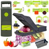 Neez 15'i 1 Arada Sebze Doğrayıcı - Mandoline Sebze Dilimleyici, Doğrayıcı, Kesici - Soğan Doğrayıcı, Gıda Doğrayıcı, Salata Doğrayıcı, Sebze Doğrayıcı, Mutfak için Patates Dilimleyici (Gri)