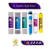Nefa Açık Kasa Su Arıtma ve Ihlas Aura Cebilion -Compact Model- Uyumlu Extra Mineral 6'lı Filtre Seti