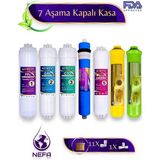 Nefa Tüm Kapalı Kasalar ve Ihlas (Silver, Plus, Platinum ) Su Arıtma 7'li Filtre Seti, 80 Gpd Membran