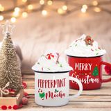 Nefelibata Noel katmanlı tepsi dekor sahte krem şanti kupa Toppers kış tatili hediyeler kadınlar için noel nane zencefilli kurabiye mantable orta parçaları seramik Mini kahve kupaları dekorasyon