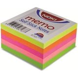 Nefertiya Noki Memo 12012 75 x 75 mm Neon Küp Yapışkanlı Not Kağıdı 400 Yaprak Neon