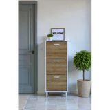 Nefes Ayaklı 52 Cm Ayakkabılık Kapı Önü/Antre 3 Düşer Kapaklı Meşe 52X127x26 Cm Ayakkabılık