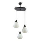 Nefes Modern Spor Opal Beyaz Camlı Sarkıt Salon - Mutfak - Yatak Odası 3 lü Avize