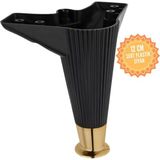 Nefes Siyah 12 cm Plastik Mobilya Ayağı, Lüks Metal Mobilya Ayak, Koltuk, Dolap, Şifonyer Ayak