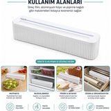 Nefesim Plastik Folyo - Streçlik Film Kesici 35CM Pratik Kesme Aparatlı Manyetik Sabitleme (5477) - Beyaz