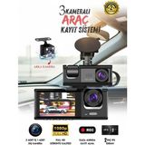 Neffo 3 Kameralı Araç KAMERASI(2025) Wifi / App /1080P Fhd/ 170° Ultra Geniş Açı/gece Görüş/ G-Sensörü