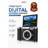 NEFFO 4K Dijital Retro Video Kamera 48MP Flaşlı (16GB) SD Kart Hediye Dijital Vlog Fotoğraf Makinesi