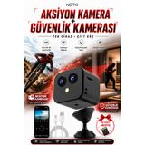 NEFFO 4K Mini WiFi Güvenlik Kamerası | Aksiyon Kamerası Manyetik Taban, Hareket Algılama, Gece Görüşü, Ses Kaydı, TF Kart Destekli