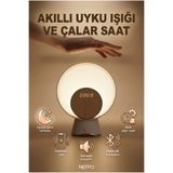 NEFFO Ay Işığı Gece Lambası Kablosuz Şarj Ses Akıllı Ev Çalar Saat Bluetooth Küçük Hoparlör