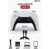 Neffo Bluetooth Oyun Kolu Ps4 Ps5 ve Pc Uyumlu Wireless Kablosuz Oyun Kolu Joystick - Çok Renkli