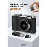 NEFFO Dijital Fotoğraf Makinesi | 48MP | 8X Dijital Zoom | Video & Selfie Destekli (SD KART HEDİYELİ)