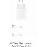 Neffo Iphone Type-C To Type-C 35W Hızlı Şarj Kablosu ve Adaptörü 15-15PROMAX-16-16PROMAX-16PLUS-17 - Beyaz - Gri