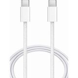 Neffo iPhone Uyumlu 17 / 17 Pro / 17 Air / 17 Pro Max 15 - 16 - Pro - Pro Max Hasır 1 Metre Hızlı Şarj Kablosu Type-C To - Beyaz