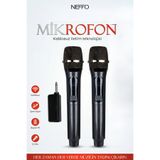 NEFFO Kablosuz Karaoke Çift Mikrofon 6.35 mm Sahne Parti Aktivite Amfi Hoparlör