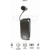 Neffo Makaralı Kulaklık Bluetooth 6.0 | 20 Saat Konuşma | Dijital Ekran | Titreşimli | Hızlı Şarjlı - Siyah