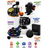Neffo Motosiklet Aksesuar Seti Disk Kilidi V20 Intercom 4K Aksiyon Kamera Telefon Tutacağı Takip Cihazı - 1