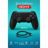 Neffo Ps4 Joystick Tablet Telefon Pc Uyumlu Titreşimli Oyun Kolu 1 Adet - Şarj Kablo Hediyeli - Siyah