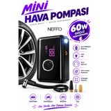 NEFFO Şarjlı Hava Kompresörü 4500mAh | LCD Ekranlı Taşınabilir Lastik Şişirme Hava Pompası Powerbank Kılıf Hediyeli