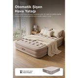 Neffo Şişme Yatak Kendinden Elektrikli Pompalı Çift Kişilik Yatak 152X198X40 cm - Bej