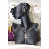 Nefi Jewelry E HARFLİ KOLYE VE KÜPE TAKIM
