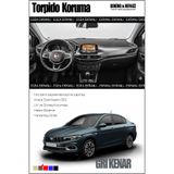 NEFİİİZZ Fiat Egea Torpido Koruyucu – Tablet Ekranlı Sedan Modellerle Uyumlu – Kenar Renk GRİ