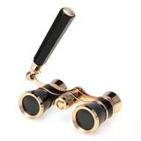 Nefis Işlemeli, Tiyatro / Opera Dürbünü 3X25 Prinç Metal Kaplamalı Retro Siyah P225740s5959