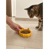 Negok Papyon Model Beton Kedi Köpek Mama ve Su Kabı 16 cm Çap - Bronz