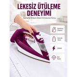 Negok Yeni Nesil Kırmızı Buharlı Ütü 2200 Watt Seramik Tabanlı Yüksek Buhar Gücü Yeni Nesil