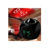 NegroBox Çok Fonksiyonlu Dijital Alarmlı Lcd Projeksiyon Sıcaklık Göstergesi Erteleme Çalar Saat Siyah Renk