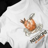 Negroni Is Calling Baskılı Oversıze Retro Vintage Bisiklet Yaka Pamuklu Kadın ve Erkek Tshırt - Beyaz - XL